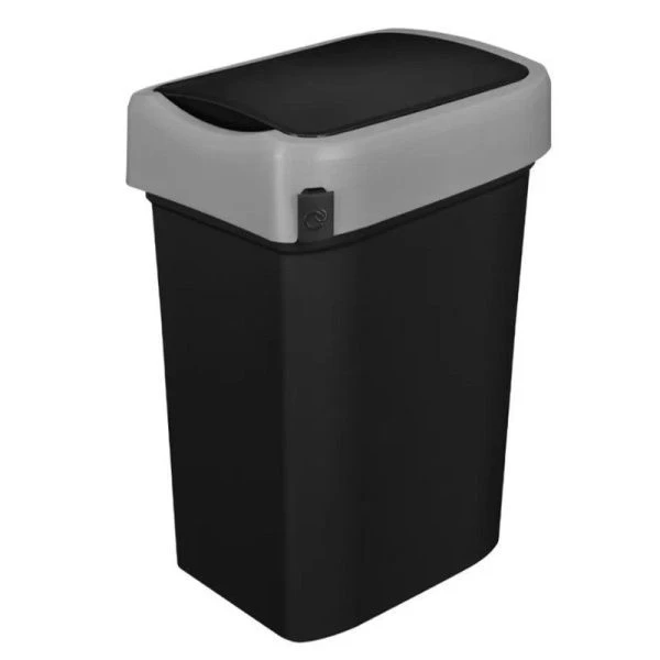 Контейнер для мусора 50л 43*33*63см пластик SMART BIN черный с подвижной крышкой (3) Контейнер для мусора 50л 43*33*63см пластик SMART BIN черный с подвижной крышкой (3)