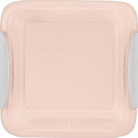 Контейнер пищевой 1л пластик Helsinki с защёлками квадратный персиковая карамель (20)