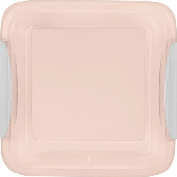 Контейнер пищевой 1л пластик Helsinki с защёлками квадратный персиковая карамель (20)