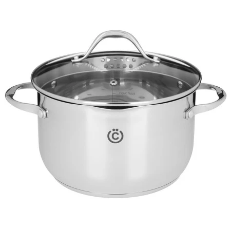 Кастрюля 4,8л нерж.сталь АДЖИРА со стекл.крышкой 22*13,5см индукция (4)