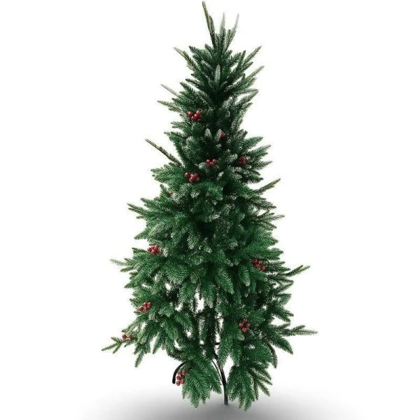 Елка искусственная 150см СМЕШАННАЯ с ягодами, 500 веток PE/PVC JC-14940 (1)