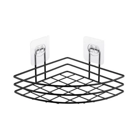 Полка угловая 1 ярусная 17,5*17,5*4см металл полим.покрытие BLACK (24)