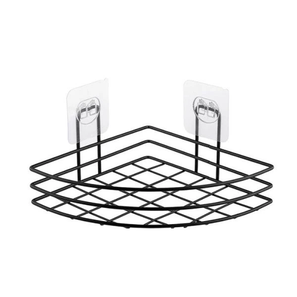 Полка угловая 1 ярусная 17,5*17,5*4см металл полим.покрытие BLACK (24)