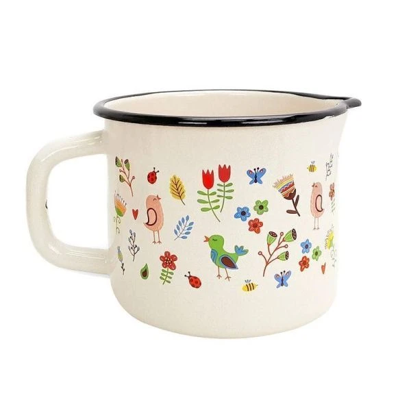 Кружка 1,4л эмаль КАЛЕЙДОСКОП со сливным носиком (12)