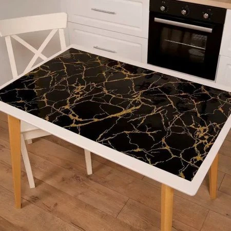 Клеенка силиконовая с рисунком Dekorelle 0,6мм0,8м 200-GB золото/черный фон (цена указана за погонный сантиметр)