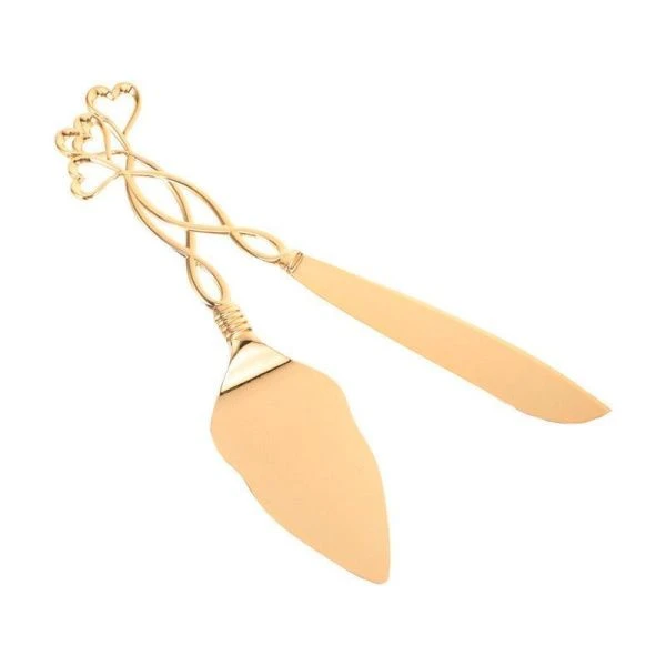 Набор для торта металл (лопатка+нож) 25,5см 212-9-Gold (24)