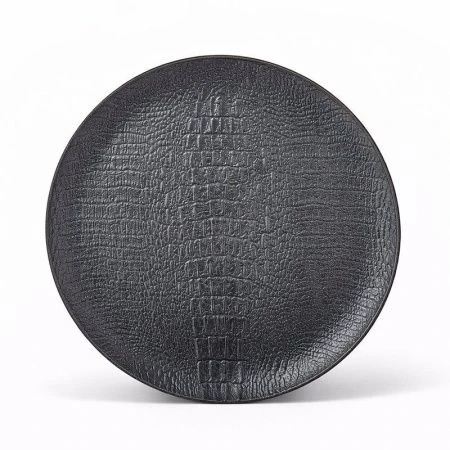 Тарелка мелкая 28см фарфор Croco черный круглая WL-662107/A (3/18)