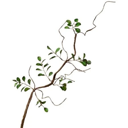 Цветы искусственные Ветка с листьями гибкая зеленая 80см 4630270065933