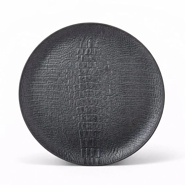Тарелка мелкая 20,5см фарфор Croco черный круглая WL-662104/A (3/36)