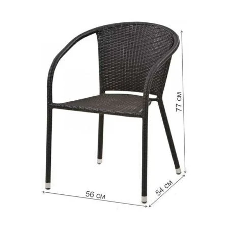 Набор мебели иск.ротанг Кафе (4 кресла, стол 80см) темно-коричневый ZR213+ZR21321 (1)