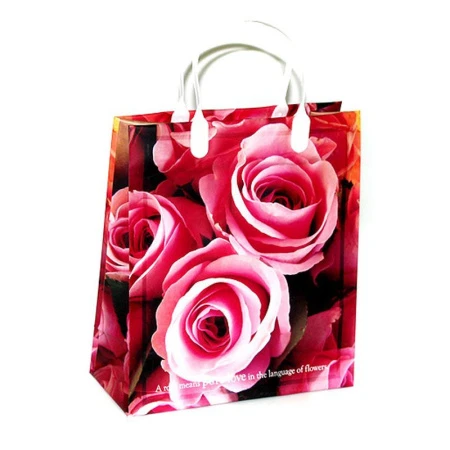 Пакет с пластиковой ручкой 23*25*10см На языке роз 01-057 мал. (20/200)