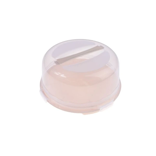 Подставка для торта с защелками 30*13см пластик ДУНЯ кремовый (12)