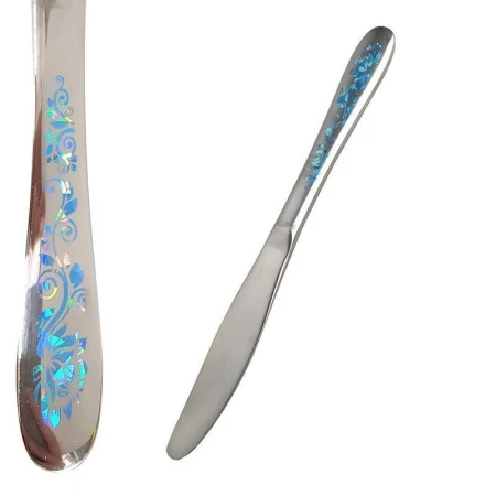 Ножи столовые набор 6шт 23*2см металл ЛАЗЕР голубой JC-425 (50)