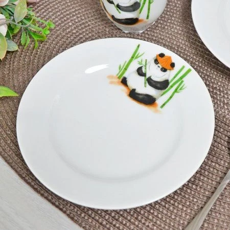 Тарелка детская мелкая 175мм фарфор КРОХА Панда Идиллия (20)