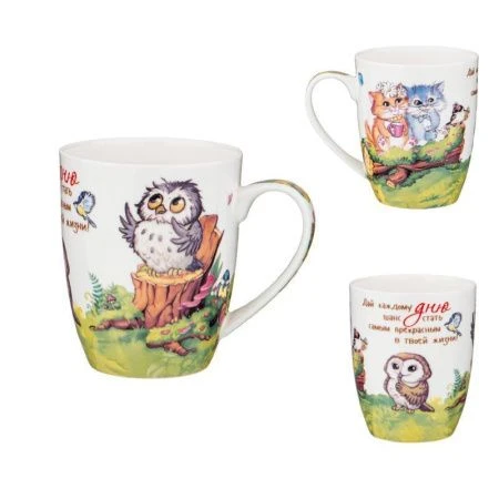 Кружка 400мл фарфор ЖЕЛАЕМ СЧАСТЬЯ! (48)