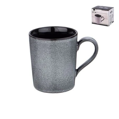 Кружка 300мл 11,5*8*9,5см фарфор ГРАФИТ светло-серая (36)