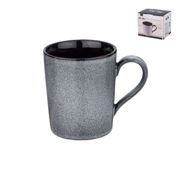 Кружка 300мл 11,5*8*9,5см фарфор ГРАФИТ светло-серая (36)