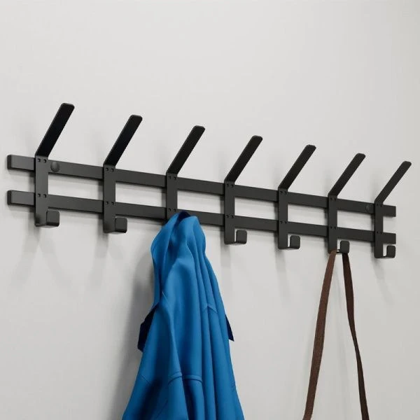 Вешалка 7 крючков настенная 82*8,5*16,8см металл ТОРОНТО графит (10)