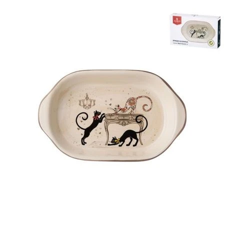 Блюдо 28*17,5*4,5см керамика ПАРИЖСКИЕ КОТЫ (18)