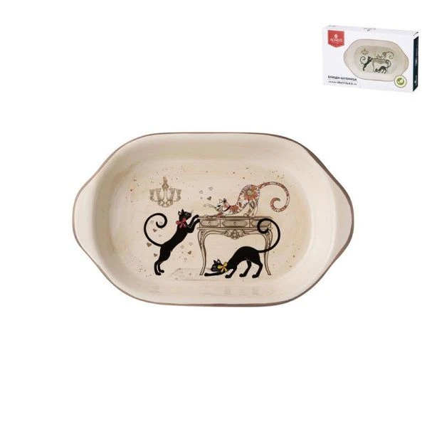 Блюдо 28*17,5*4,5см керамика ПАРИЖСКИЕ КОТЫ (18)