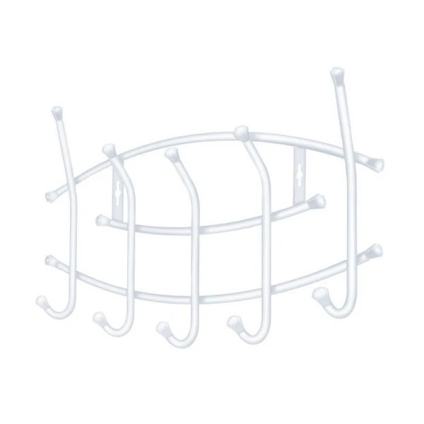 Вешалка 5 крючков настенная 440*300*85мм металл матовый белый ВНП3