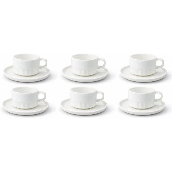 Кофейный набор 12пр фарфор Forma White на 6 персон 140мл 204г BW20-110/6C/JC-18308 (6/12)