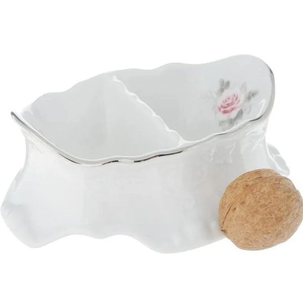 Столовый набор 25пр фарфор СЕРАЯ РОЗА Бернадотт платина (1)