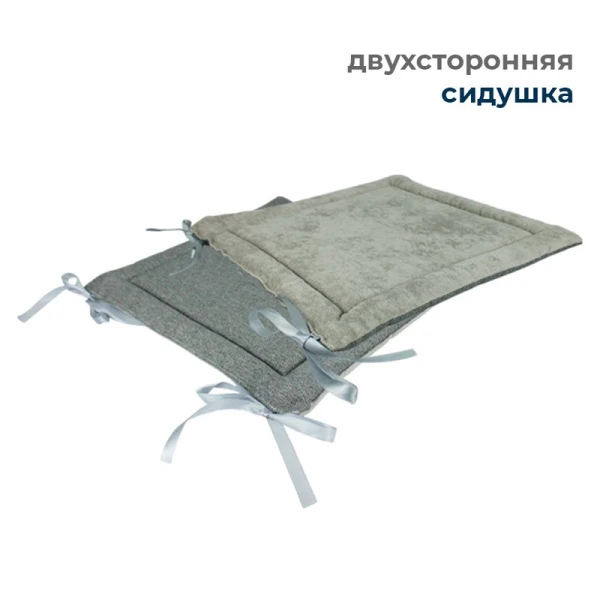 Сидушка на стул (табурет) вельвет 40*40см светло-серый