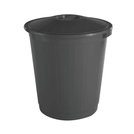 Бак 50л 46*47*46см пластик с крышкой антрацит (5)