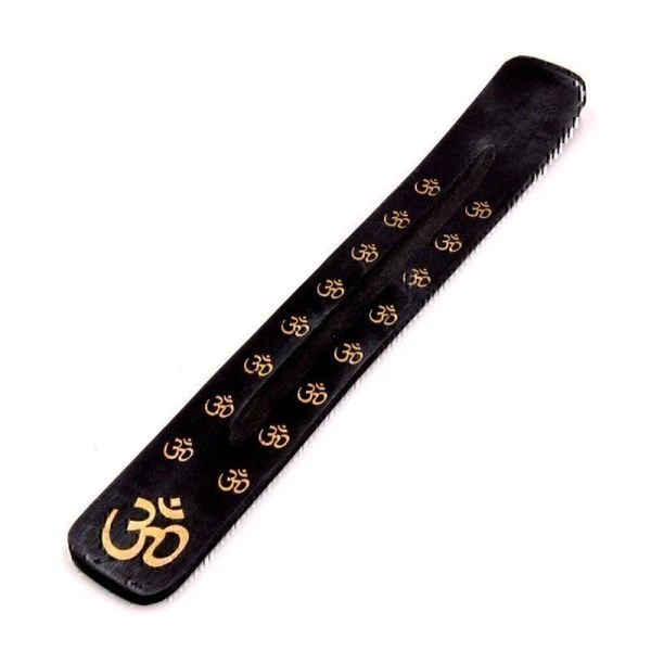 Подставка для благовоний деревянная лыжа Золотой ОМ черная FLT013-ОМ (10)