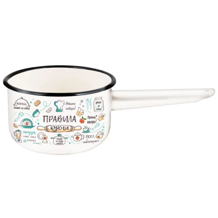 Ковш 1,5л эмаль ПРАВИЛА КУХНИ без крышки ТМ Appetite 1с42с (4)