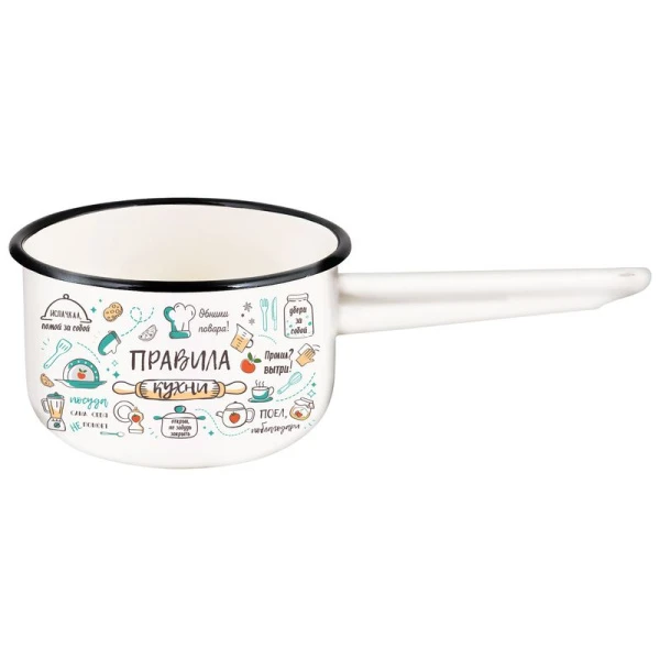 Ковш 1,5л эмаль ПРАВИЛА КУХНИ без крышки ТМ Appetite 1с42с (4)