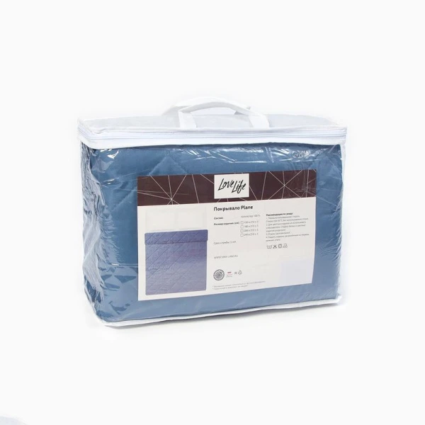 Покрывало евро 200*210±5 новосатин 100% п/э LoveLife Plain
