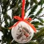 Игрушка новогодняя Шар 7см пенопласт Конь и снеговик New year ANLAF-XSR0938
