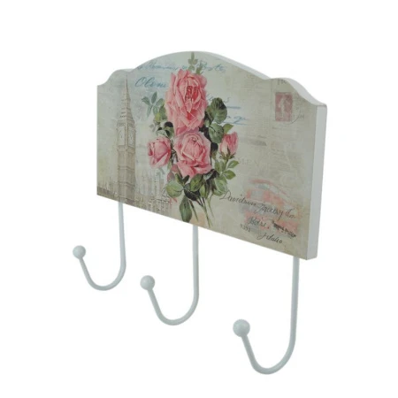 Вешалка-коллаж МДФ 3 крючка 22*11см микс (144)