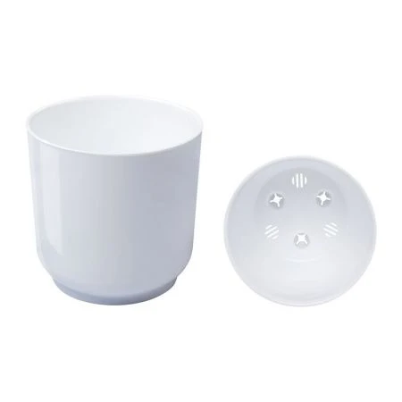 Горшок цветочный 9,8л 25*23см пластик ДЕЛЬТА с вкладкой белый (1)