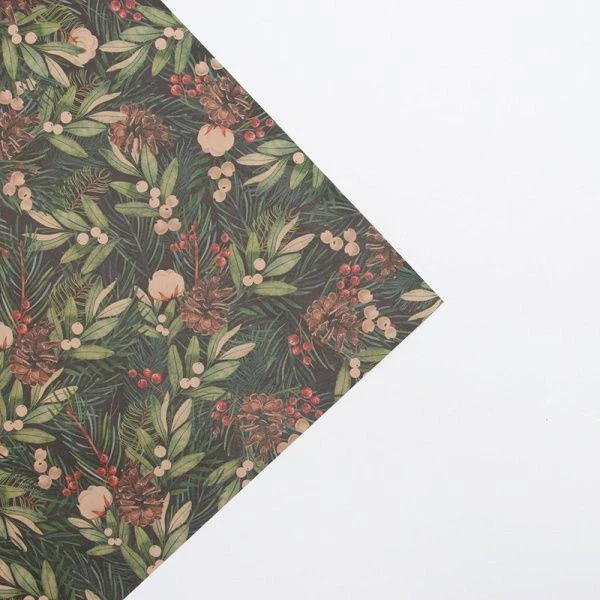 Бумага упаковочная новогодняя крафт 50*70см Шишки (20) Бумага упаковочная новогодняя крафт 50*70см Шишки (20)