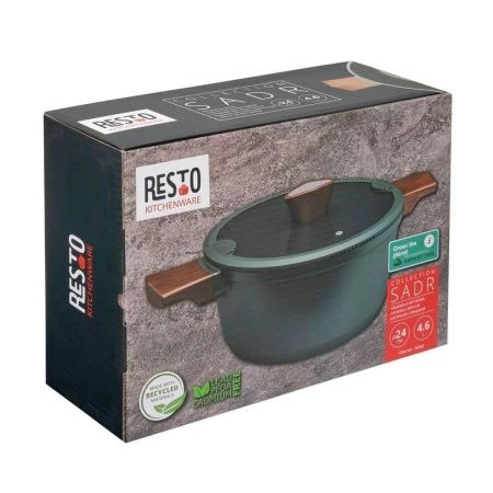 Кастрюля 4,6л h1,7см алюминий АП SADR со стекл.крышкой 24см (6)