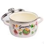 Кастрюля 2,2л эмаль МЕКСИКАНА эксклюзив со стекл.крышкой 16cм (4)