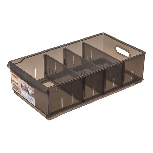 Контейнер универсальный 11,5л 242*450*129мм пластик ROLLY/OPTIMA коричневый на роликах (4)