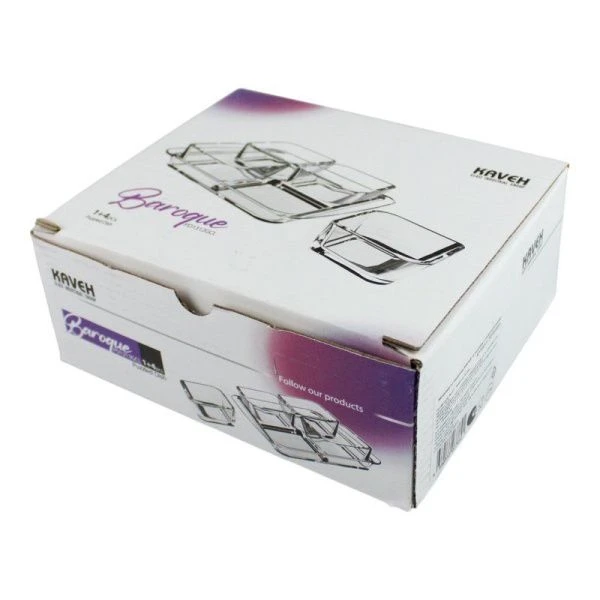 Менажница 4 секции 16*14*4,5см 100мл*4шт стекло Baroque подар.уп. PD1312GCL (12)