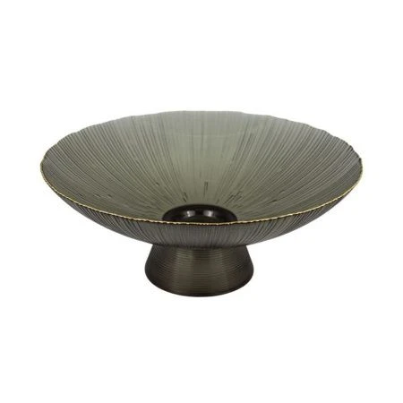 Фруктовница 33,5*13,5см стекло серая на ножке (6)