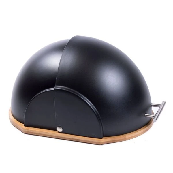 Хлебница 38,5*26,5*20см бамбук/пластик чёрный, арт. 100803 (4)