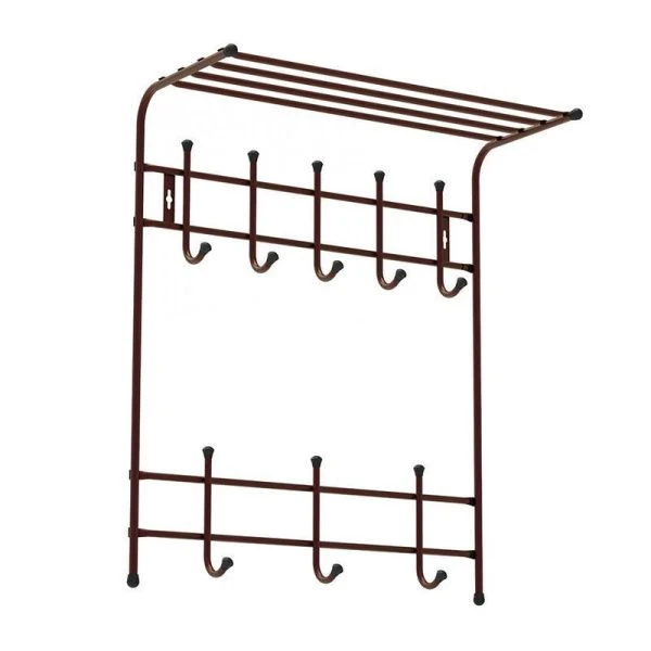 Вешалка с полкой 2-х ярусная 600*745*250мм металл медный антик ВПТ8 (5)