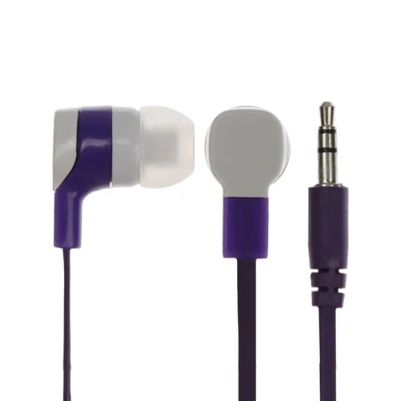 Наушники вакуумные пластик LuazON VBT 1.7 плоский провод МИКС (100)