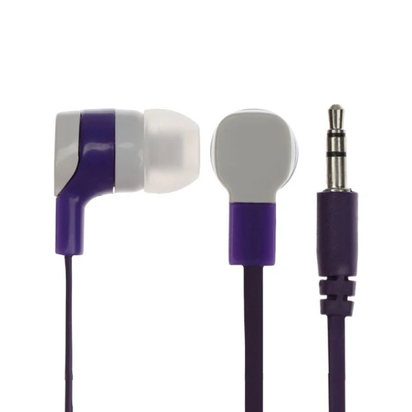 Наушники вакуумные пластик LuazON VBT 1.7 плоский провод МИКС (100)