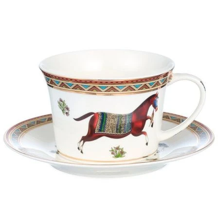 Чайный набор 8пр фарфор ЛОШАДЬ на 4 персоны 250мл (8)