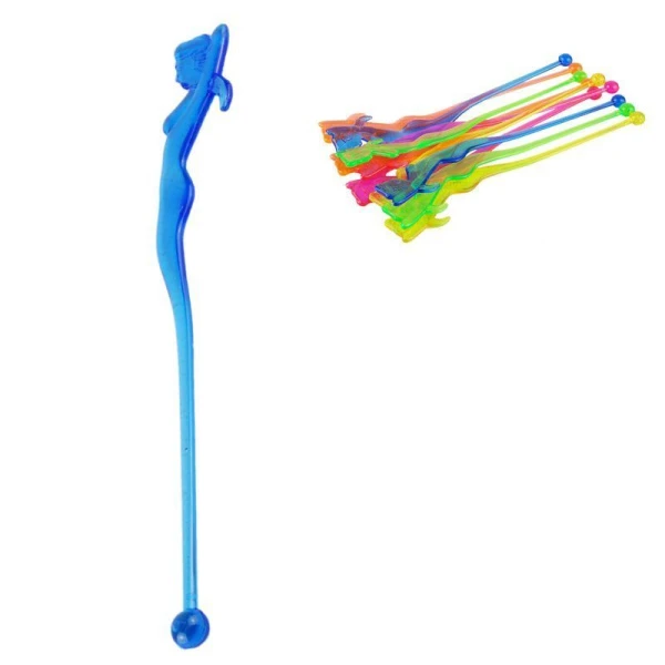 Ложки для коктейля ДЕВУШКИ 15см 10шт. цветные (400)