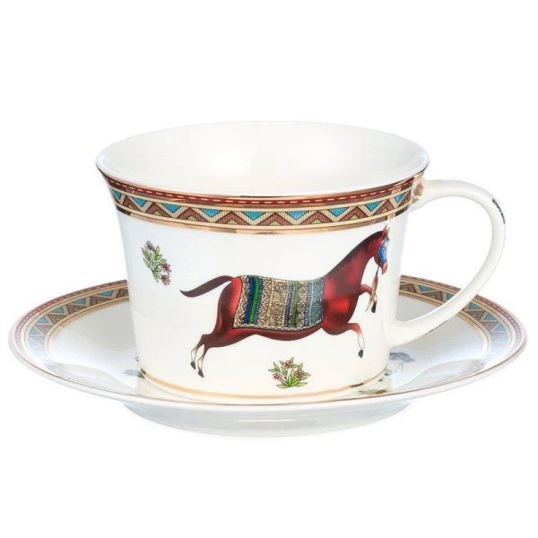 Чайный набор 8пр фарфор ЛОШАДЬ на 4 персоны 250мл (8)