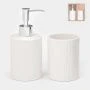 Набор для ванной "Rain", 2 предмета (дозатор для мыла, стакан), цвет белый   10938489
